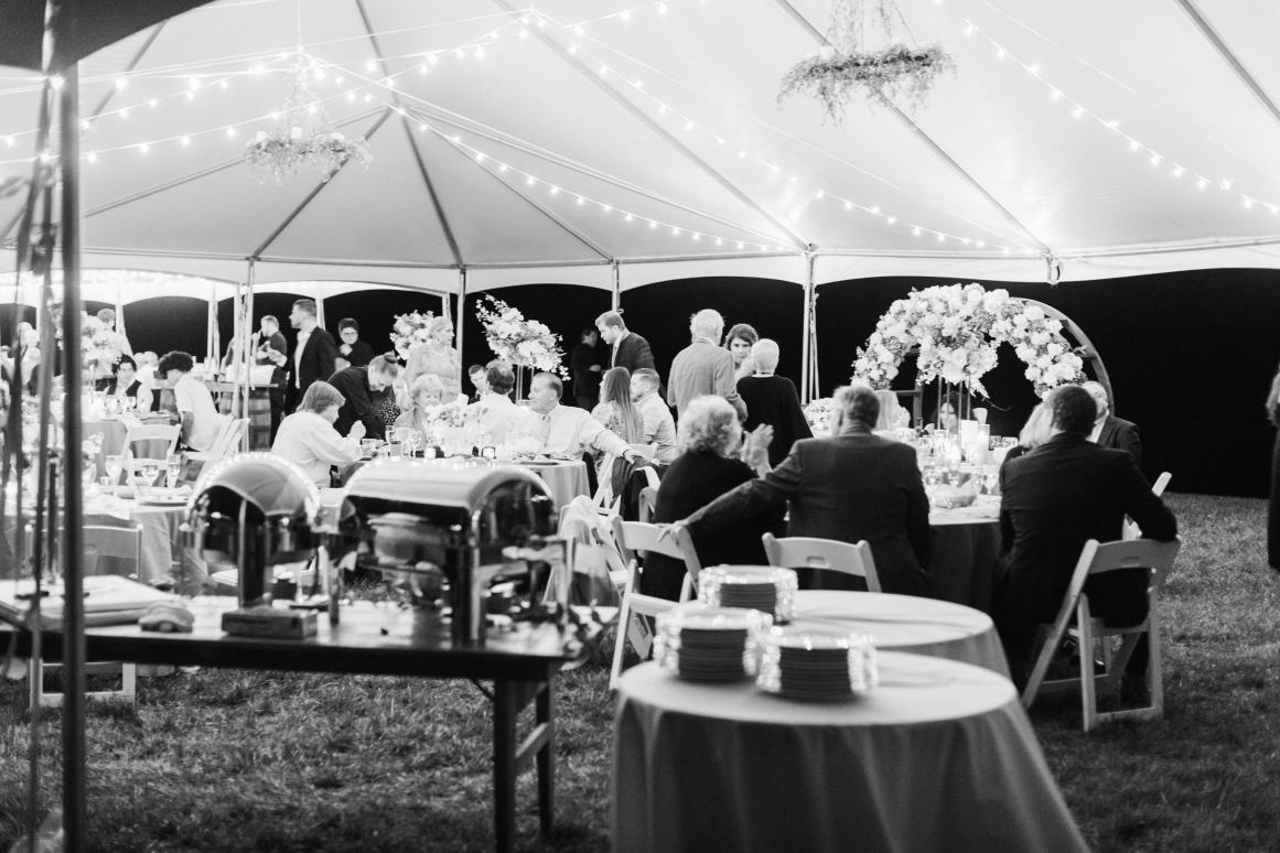 black and white tent reception williamsport services
